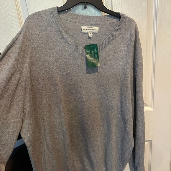 Hawker Rye Mens Cotton Cashmere V-Neck Sweater Light Grey XXL New NWT - Picture 4 of 4